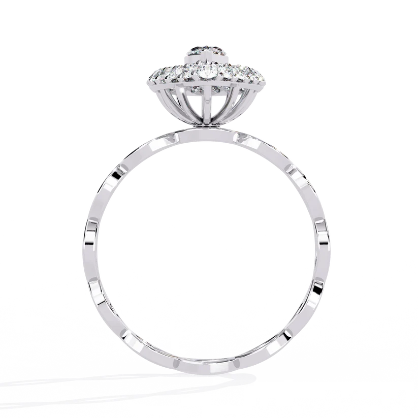 Marquise Diamond Infinity Halo Gold Ring – Elegant Vintage-Inspired Statement Ring