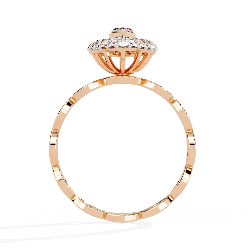 Marquise Diamond Infinity Halo Gold Ring – Elegant Vintage-Inspired Statement Ring