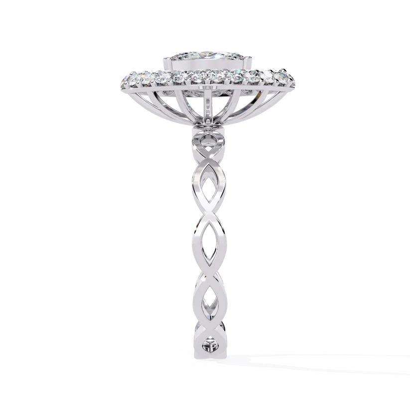 Marquise Diamond Infinity Halo Gold Ring – Elegant Vintage-Inspired Statement Ring