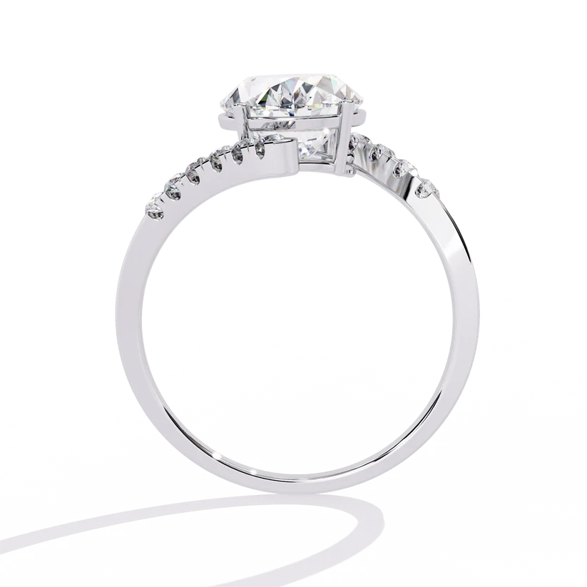 Celestia Oval Diamond Pave Split Shank Ring
