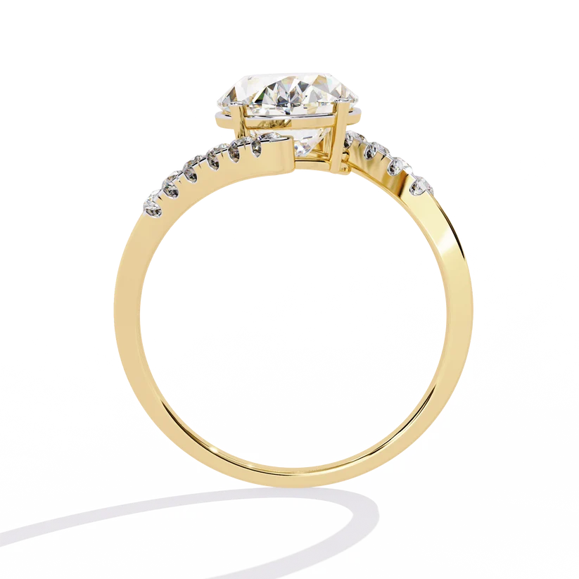 Celestia Oval Diamond Pave Split Shank Ring