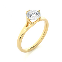 Gold Round Solitaire Engagement Ring for Women | Classic Diamond Wedding Ring