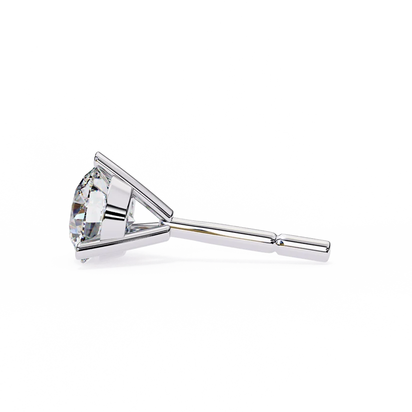 Classic Round Brilliant Diamond Solitaire Stud Earrings in Gold