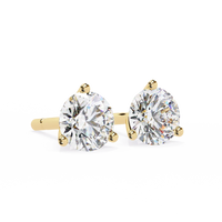 Classic Round Brilliant Diamond Solitaire Stud Earrings in Gold