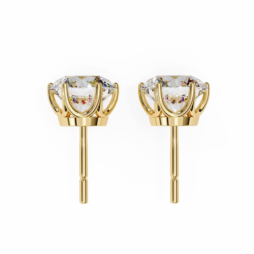 Classic Round Brilliant Solitaire Diamond Stud Earrings