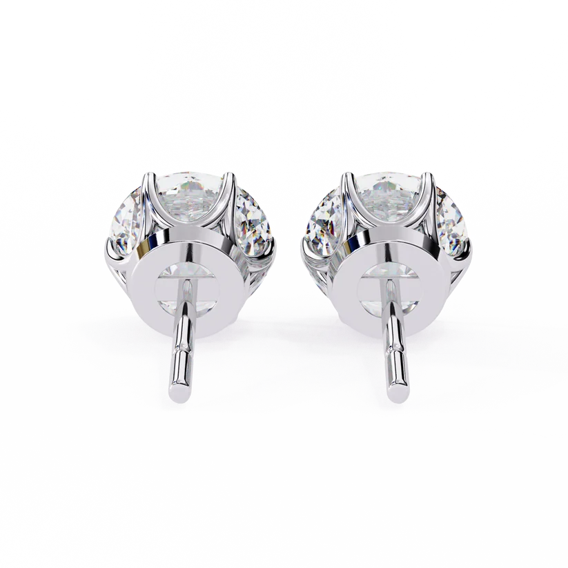 Classic Round Brilliant Solitaire Diamond Stud Earrings