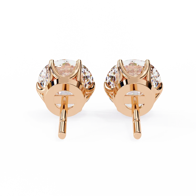 Classic Round Brilliant Solitaire Diamond Stud Earrings