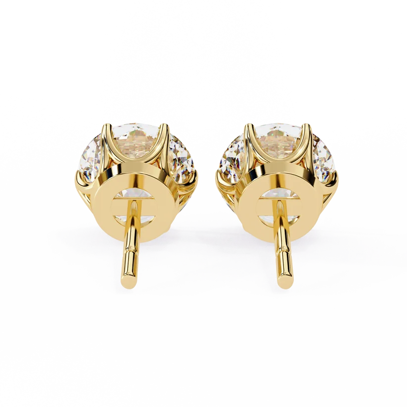 Classic Round Brilliant Solitaire Diamond Stud Earrings