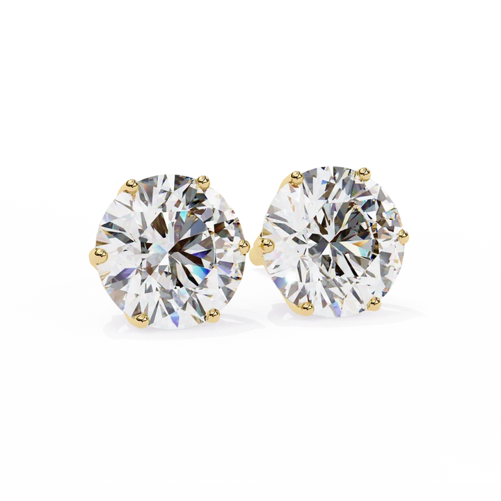 Classic Round Brilliant Solitaire Diamond Stud Earrings