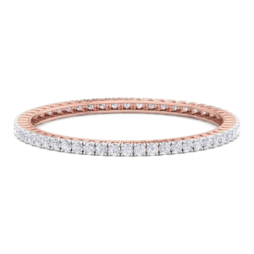 Regal Radiance Round Diamond Tennis Bangle ( 0.20 ct per Diamond )