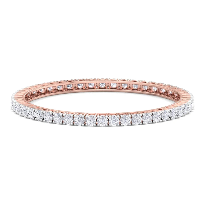 Celestial Radiance Round Diamond Bangle ( 0.25 ct Per Diamond )