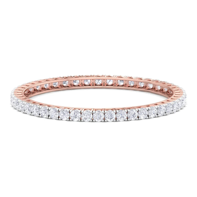 Luminous Crown Round Diamond Bangle ( 0.30 ct Per Diamond )
