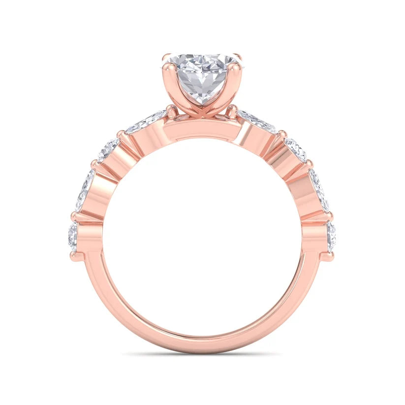 Elegant Oval Cut Diamond Halo Gold Ring