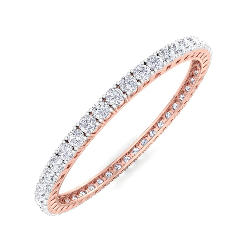 Luminous Crown Round Diamond Bangle ( 0.30 ct Per Diamond )