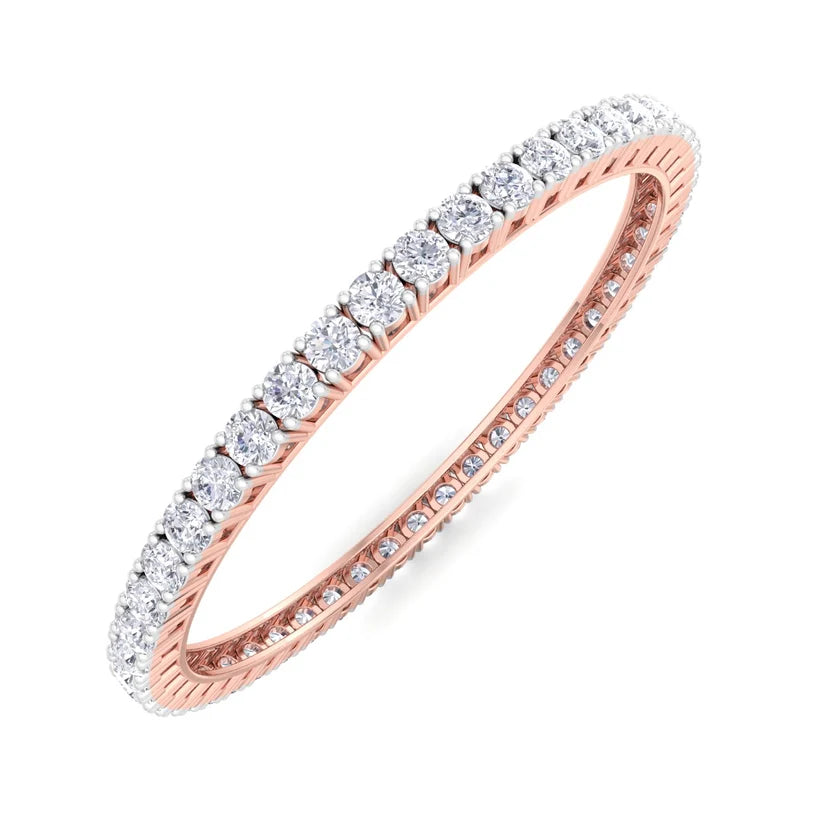 Celestial Radiance Round Diamond Bangle ( 0.25 ct Per Diamond )