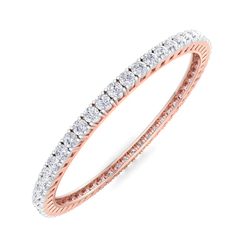 Regal Radiance Round Diamond Tennis Bangle ( 0.20 ct per Diamond )