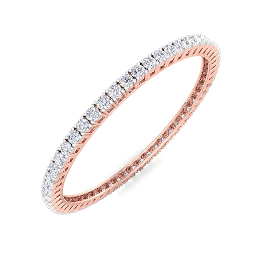 Royal Radiance Round Diamond Bangle ( 0.15 ct Per Diamond )