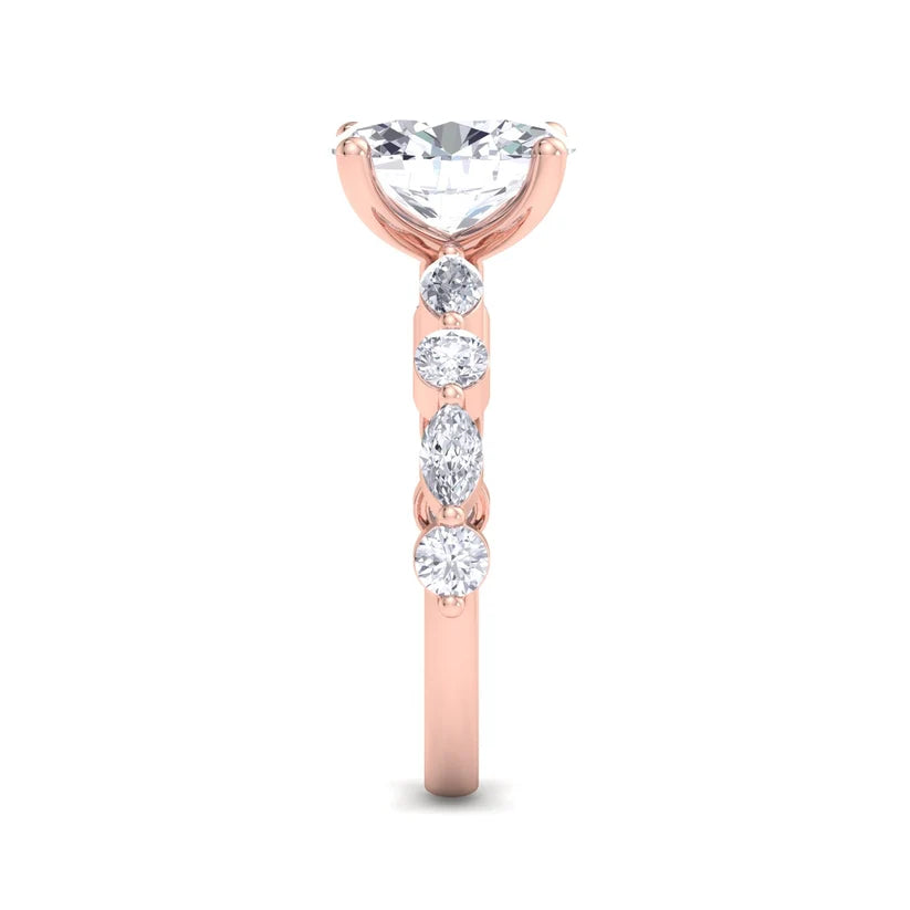 Elegant Oval Cut Diamond Halo Gold Ring