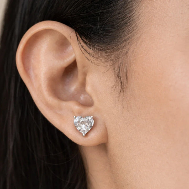 BVD jewels 925 Silver Heart Shape Earrings Or Mini Studs Silver Jewellery for Women & Girl's | Great for Gifting Made With Pure 925 Silver