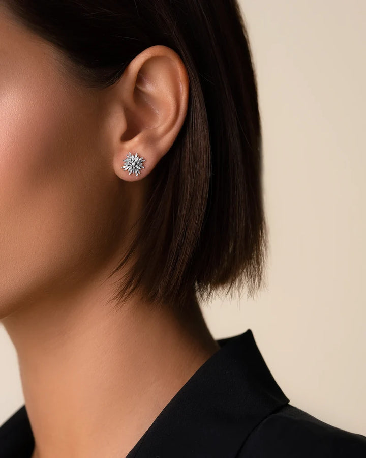 Celestia Starburst Diamond Stud Earrings