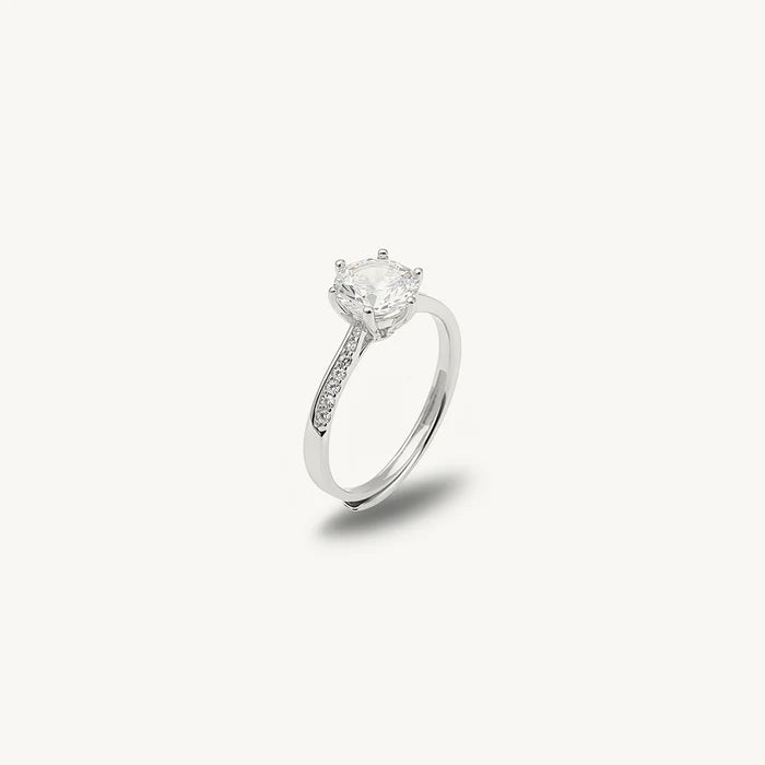 6-Prong Round Brilliant Lab Grown Diamond Solitaire Ring in 925 Sterling Silver