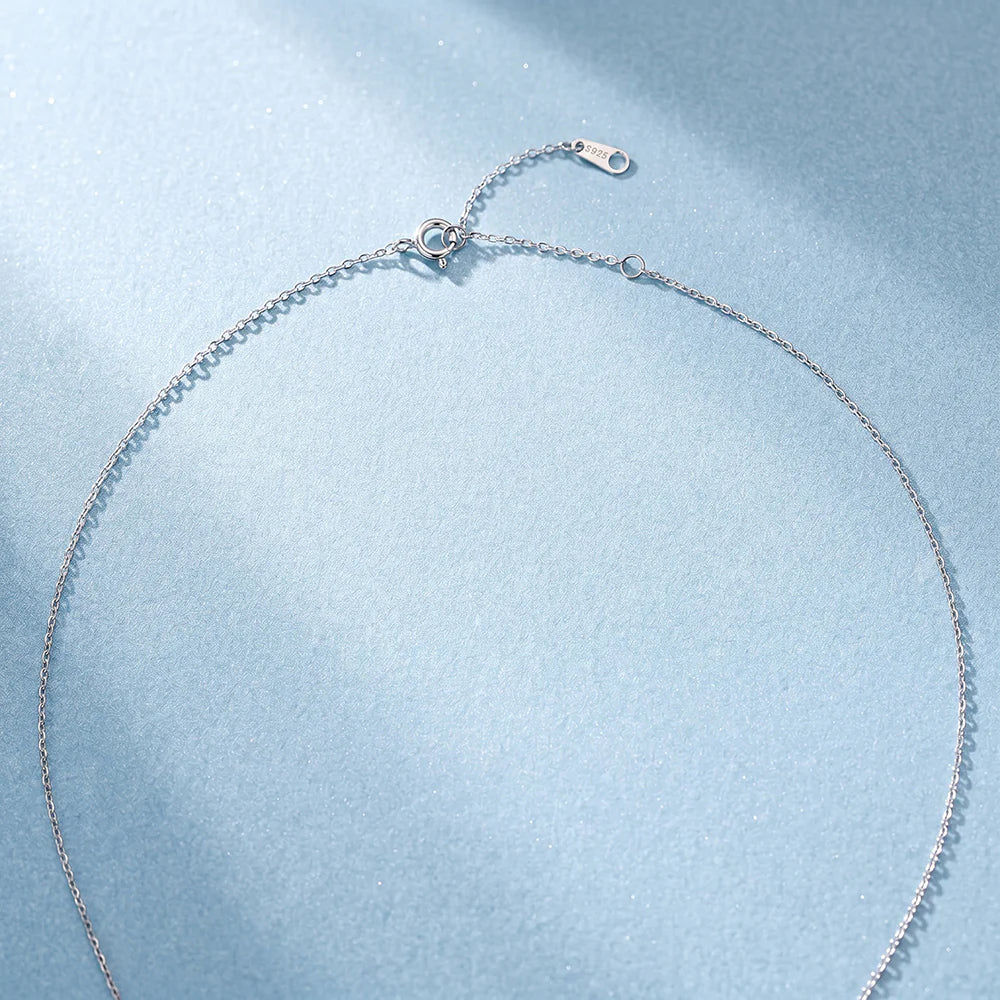 Pavé Bow &amp; Pear Drop Lab Grown Diamond Pendant Necklace in 925 Sterling Silver