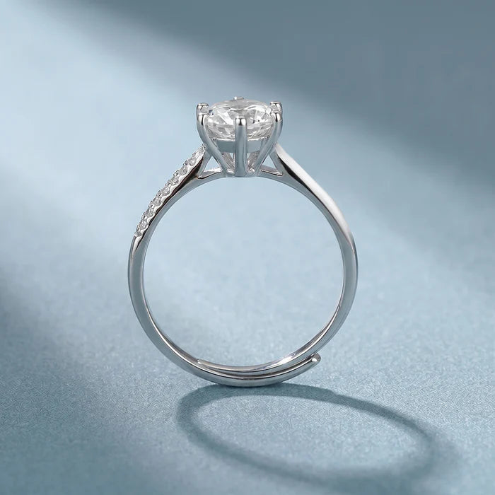 6-Prong Round Brilliant Lab Grown Diamond Solitaire Ring in 925 Sterling Silver
