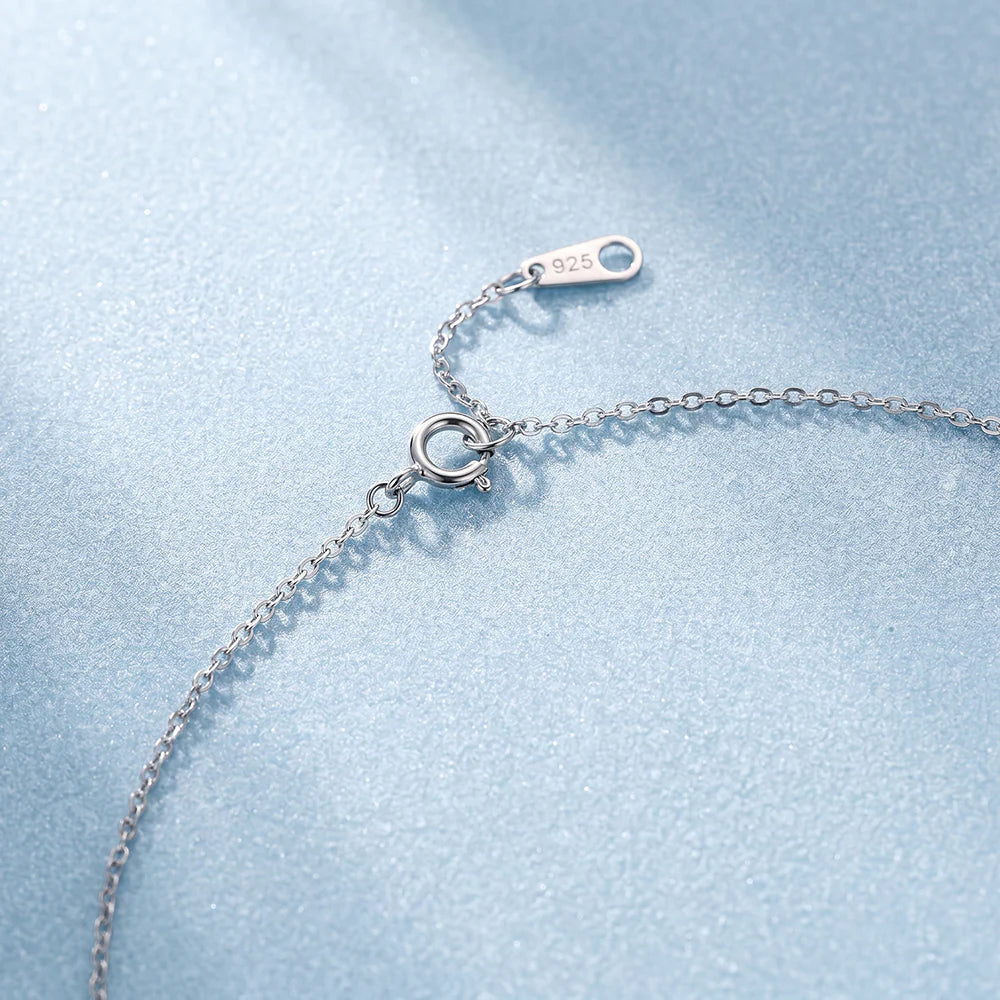 Heart Cut Halo Pendant Necklace in 925 Sterling Silver