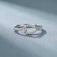 Twisted Rope & Pavé Teardrop Lab Grown Diamond Ring in 925 Sterling Silver