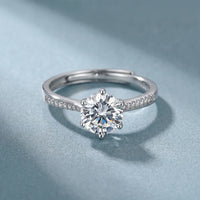 6-Prong Round Brilliant Lab Grown Diamond Solitaire Ring in 925 Sterling Silver
