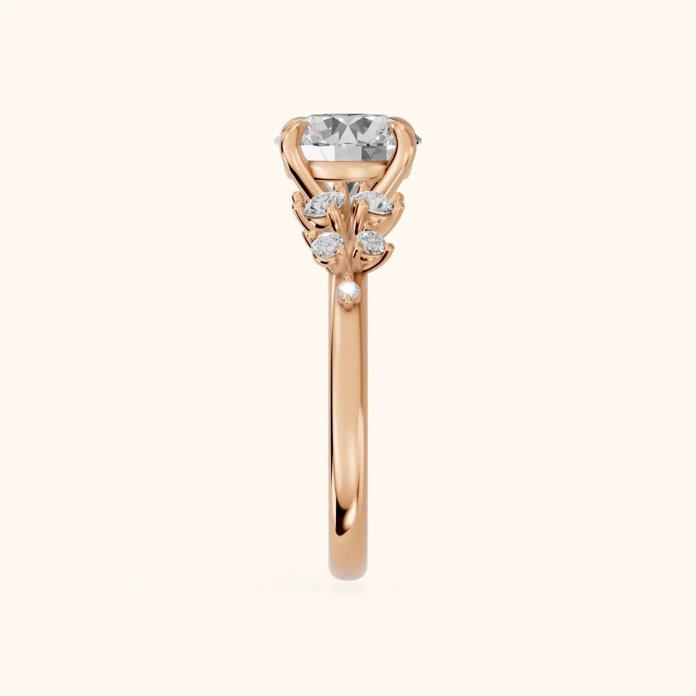 Evelina Bloom Round Diamond Engagement & Wedding Ring