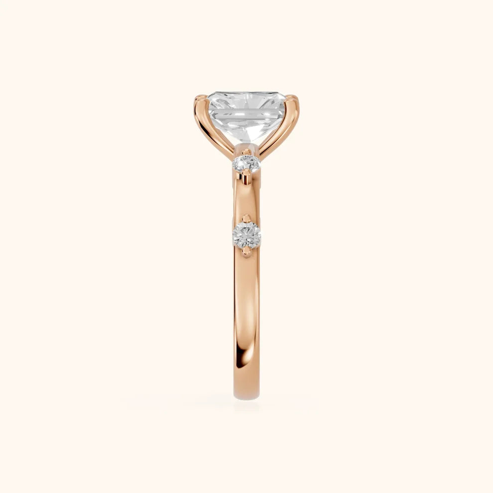 Elena Radiance Solitaire Radiant Diamond Engagement & Wedding Ring