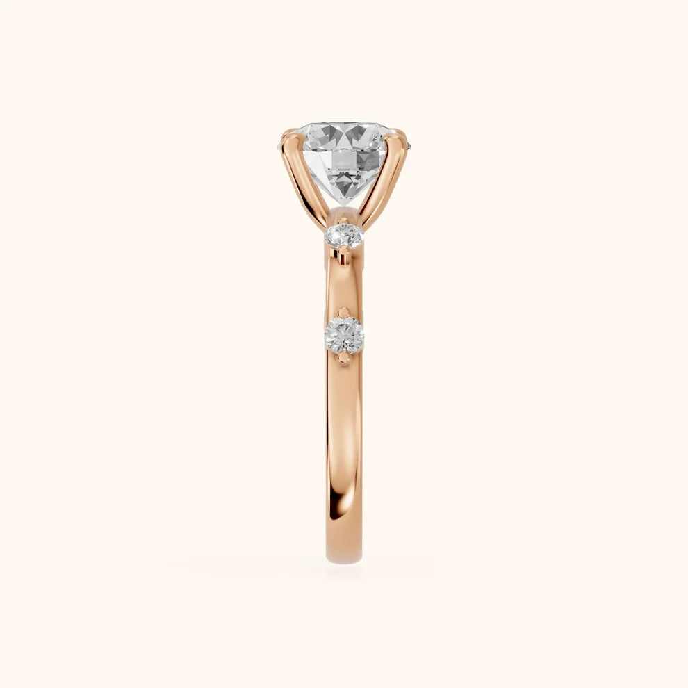 Elena Radiance Solitaire Round Diamond Engagement & Wedding Ring