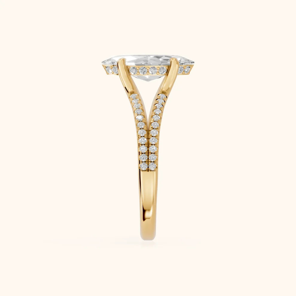 Eternal Embrace Solitaire Marquise Diamond Engagement & Wedding Ring