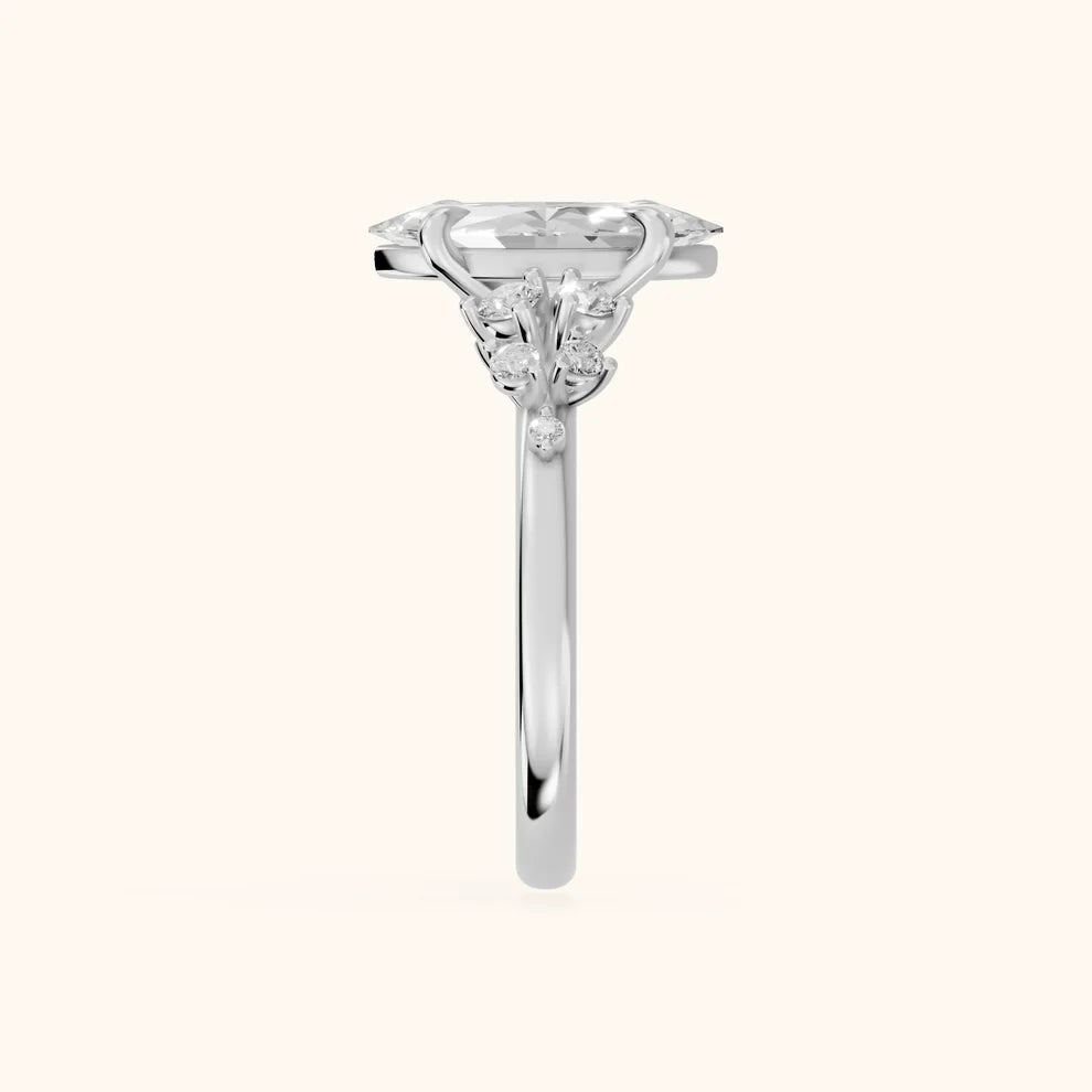 Evelina Bloom Marquise Diamond Engagement & Wedding Ring