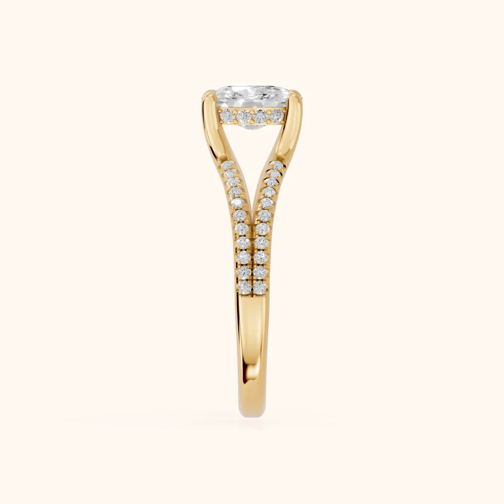 Eternal Embrace Solitaire Cushion Diamond Engagement & Wedding Ring