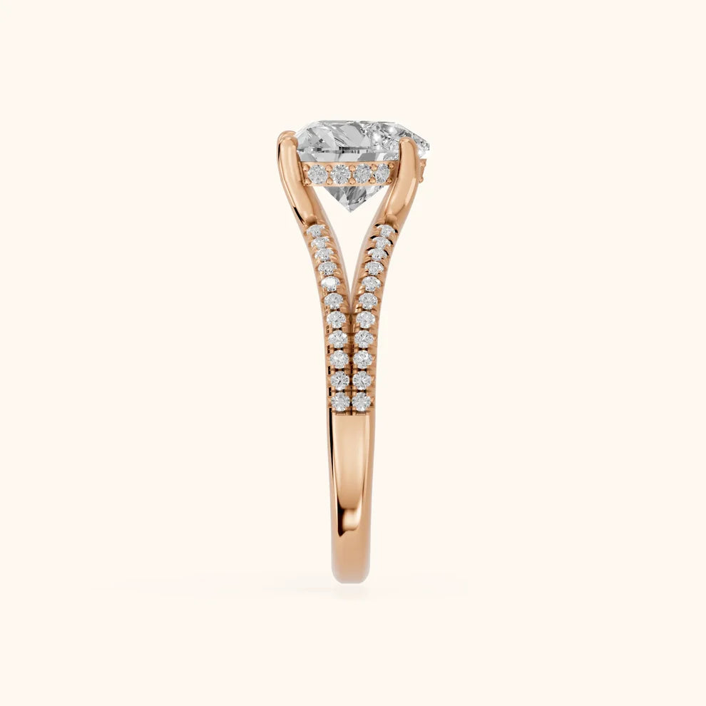 Eternal Embrace Solitaire Heart Diamond Engagement & Wedding Ring