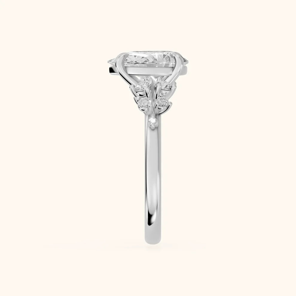 Evelina Bloom Pear Diamond Engagement & Wedding Ring