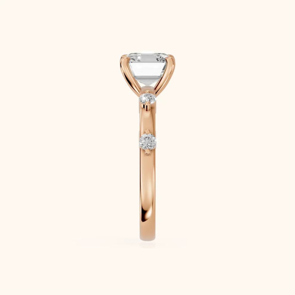 Elena Radiance Solitaire Asscher Diamond Engagement & Wedding Ring