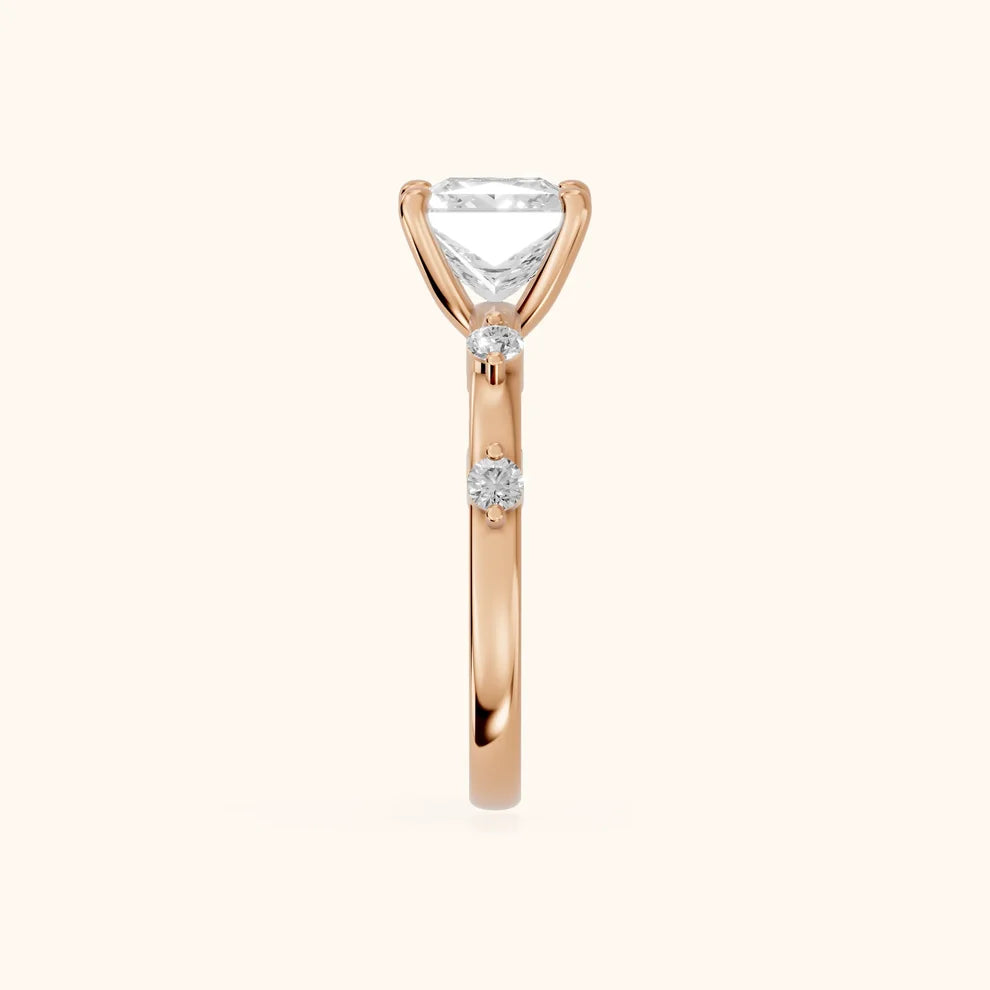 Elena Radiance Solitaire Princess Diamond Engagement & Wedding Ring