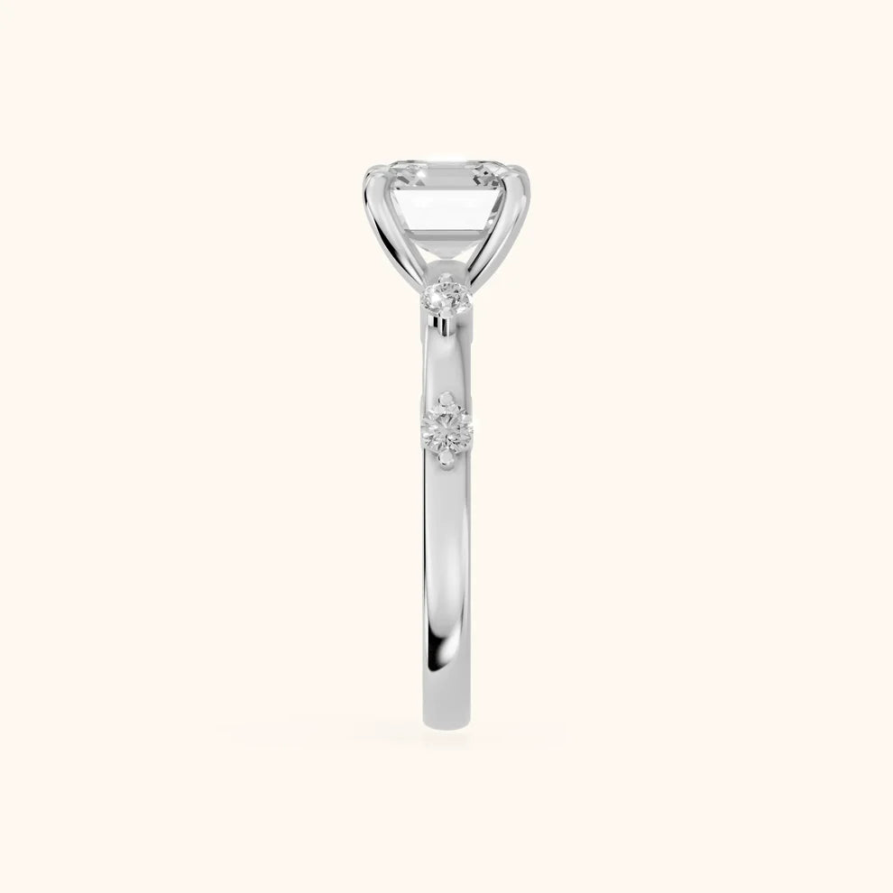 Elena Radiance Solitaire Asscher Diamond Engagement & Wedding Ring