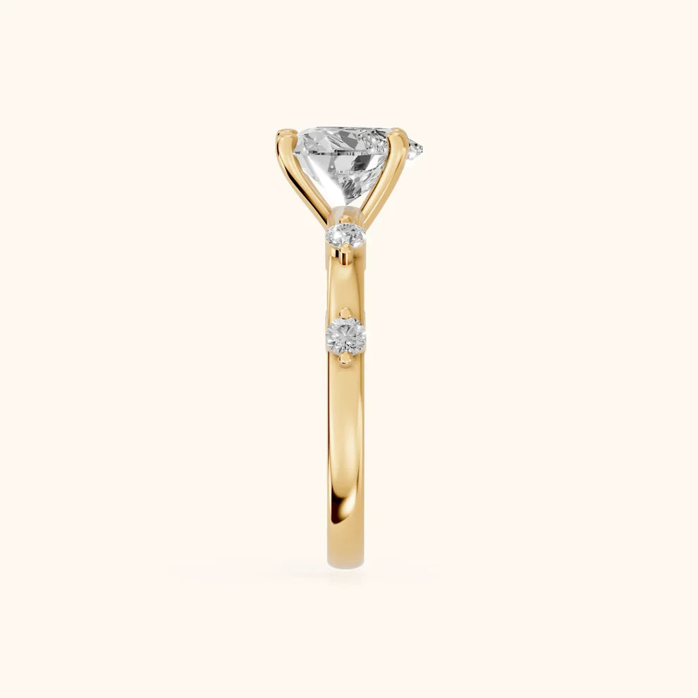 Elena Radiance Solitaire Heart Diamond Engagement & Wedding Ring
