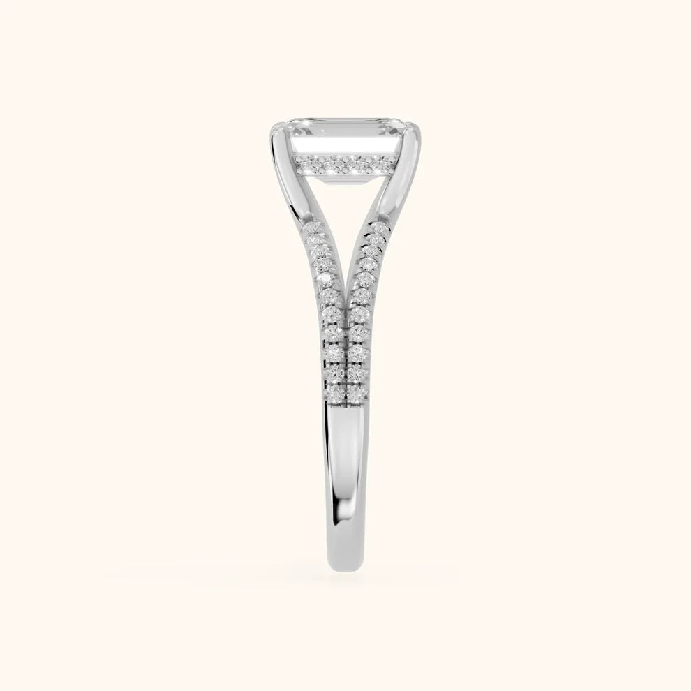 Eternal Embrace Solitaire Emerald Diamond Engagement & Wedding Ring