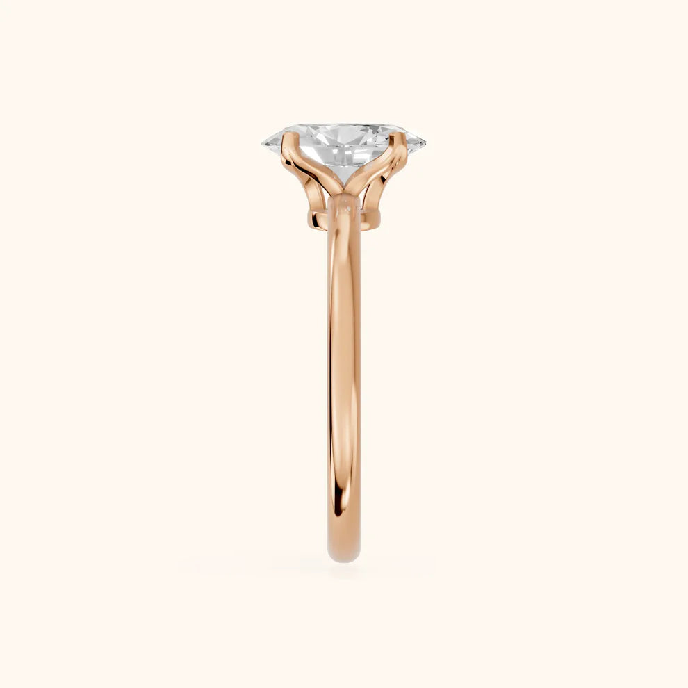 Flora Guardian Solitaire Oval Diamond Engagement & Wedding Ring