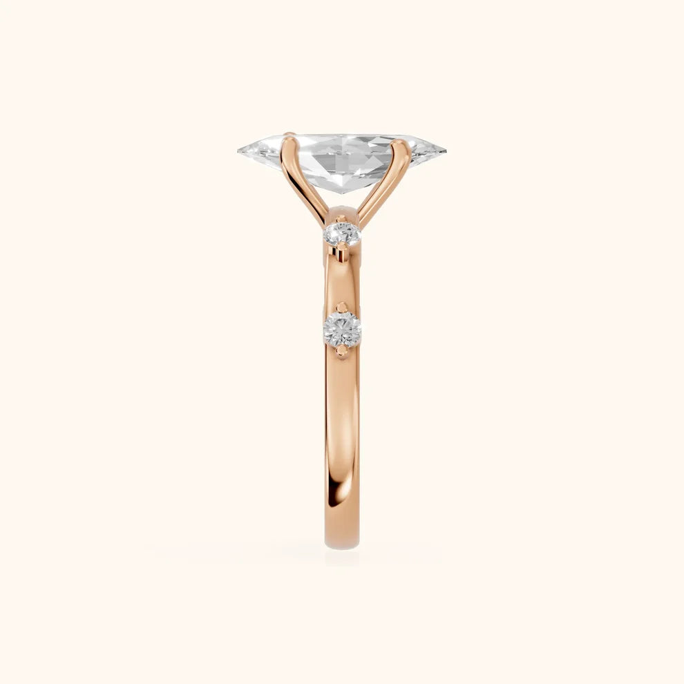 Elena Radiance Solitaire Marquise Diamond Engagement & Wedding Ring