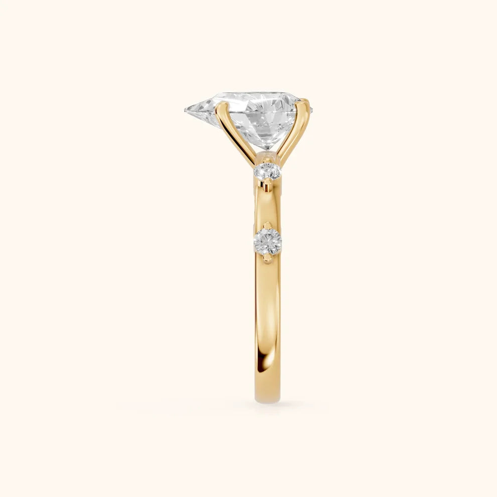 Elena Radiance Solitaire Pear Diamond Engagement & Wedding Ring