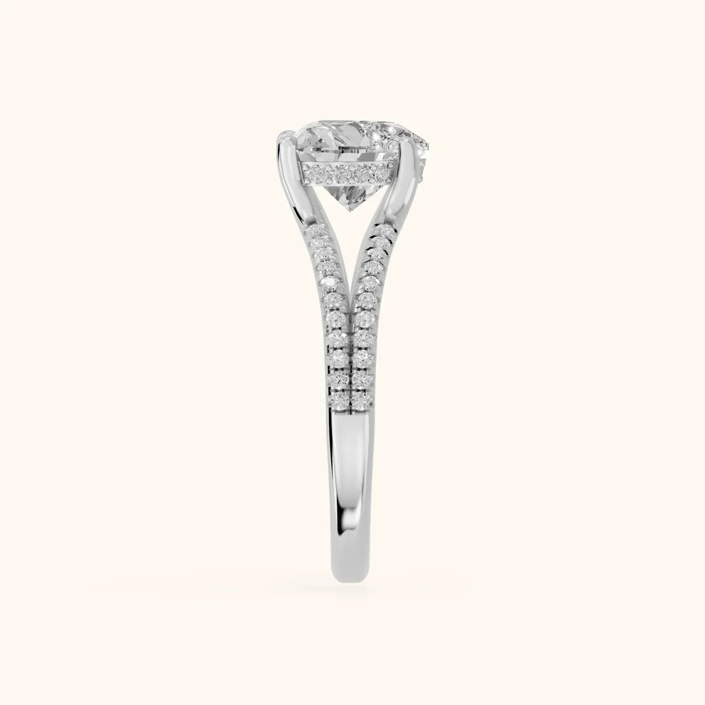 Eternal Embrace Solitaire Heart Diamond Engagement & Wedding Ring