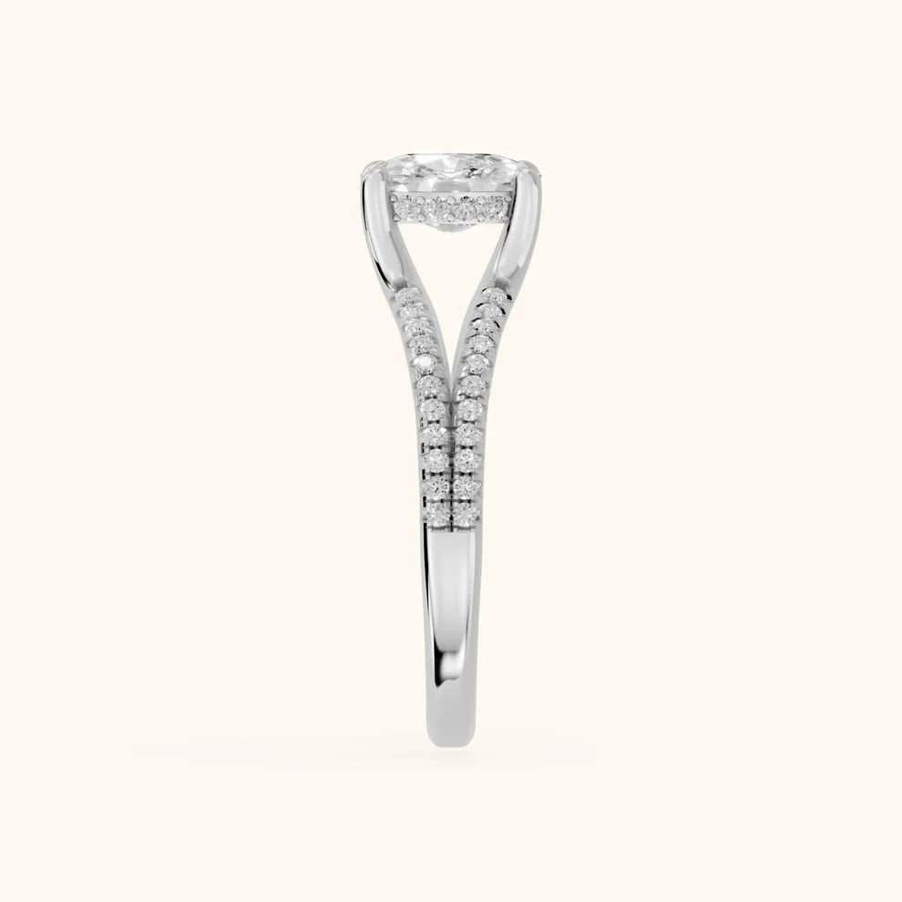 Eternal Embrace Solitaire Cushion Diamond Engagement & Wedding Ring