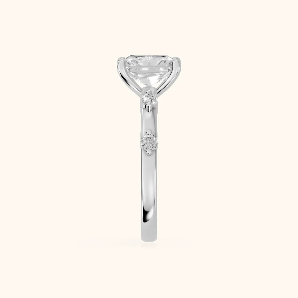 Elena Radiance Solitaire Radiant Diamond Engagement & Wedding Ring