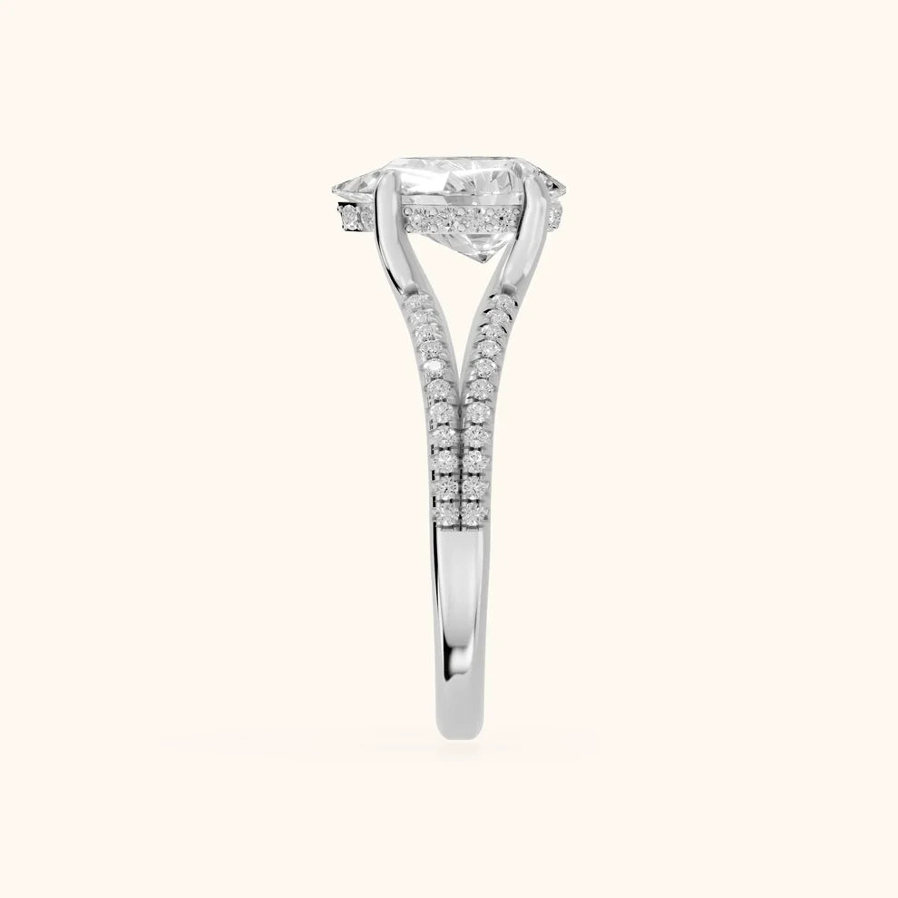 Eternal Embrace Solitaire Pear Diamond Engagement & Wedding Ring